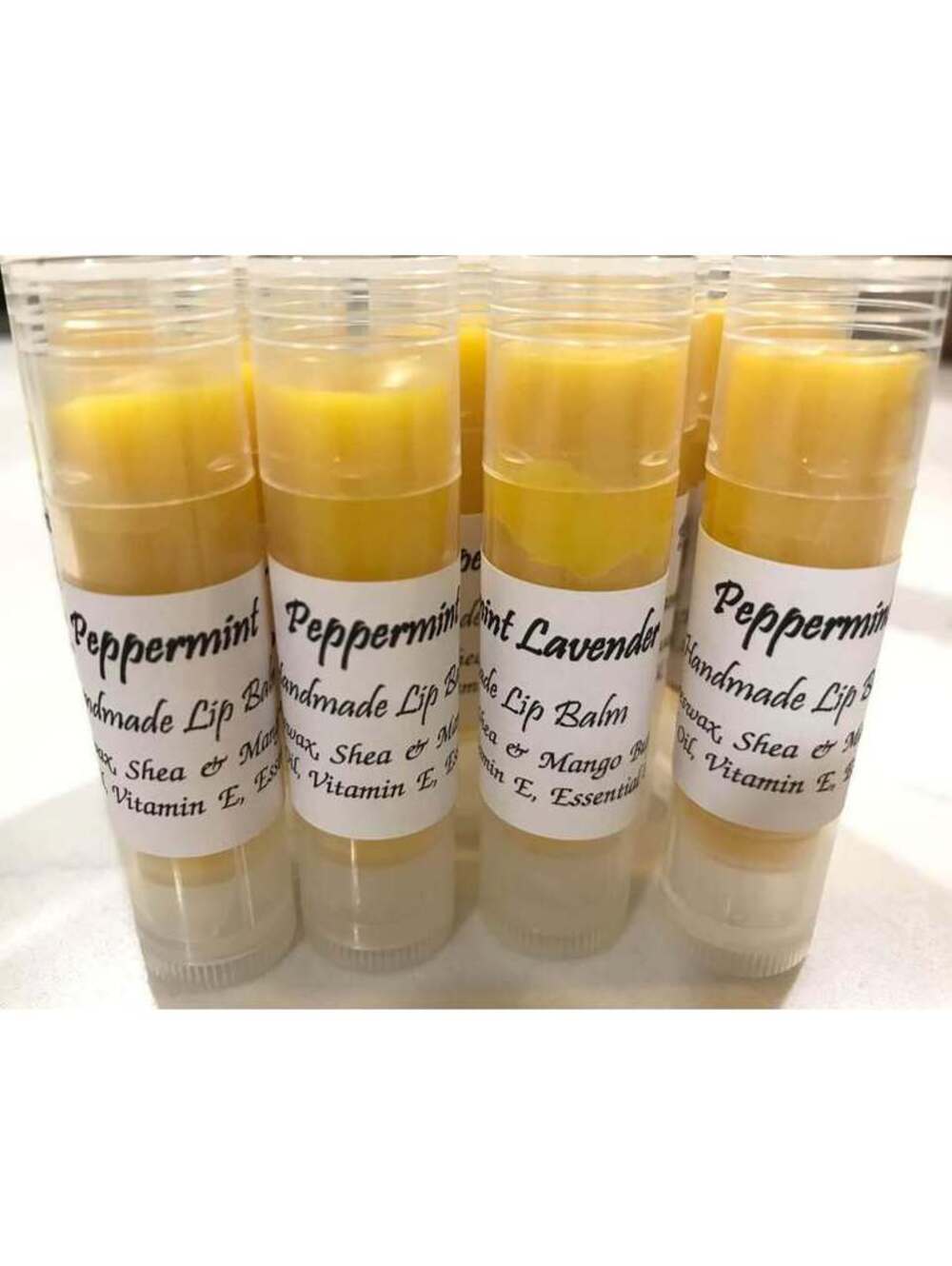 4pc BULK Handmade chapsticks lip balm beeswax moisturizer lavender peppermint
